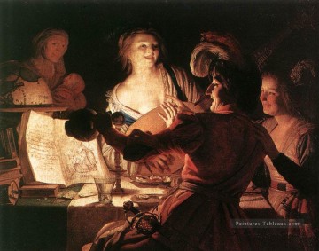  nuit Tableaux - Le fils prodigue 1623 à la chandelle Gerard van Honthorst